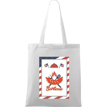 USA BBQ POSTER - Taška bavlněná - 42 x 38 cm ( Bílá )