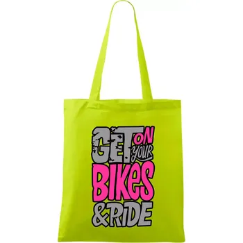 Get on your bikes - Taška bavlněná - 42 x 38 cm ( Limetková )