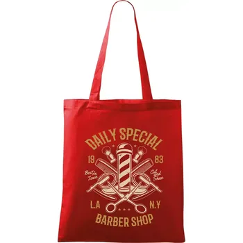 Daily Special Barber Shop - Taška bavlněná - 42 x 38 cm ( Červená )