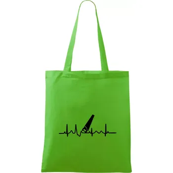 Nákupní taška Ekg ruční pila - Taška bavlněná - 42 x 38 cm ( Apple Green )