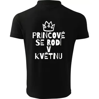 Pánská košile Princové se rodí v květnu - Polokošile pánská Pique Polo 203 - 5XL ( Černá )