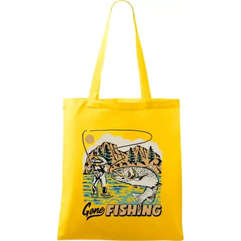 Nákupní taška Gone Fishing - Taška bavlněná - 42 x 38 cm ( Žlutá )
