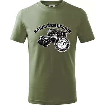 Chlapecké oblečení Hasič řemeslník - Tričko dětské bavlněné - 134 cm/8 let ( Khaki )