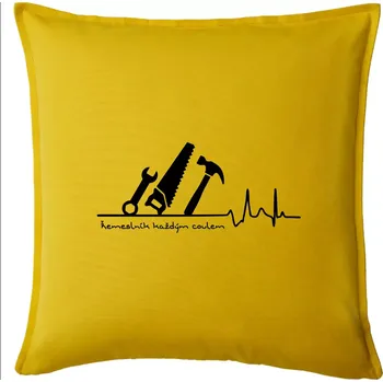 Polštář Ekg řemeslník každým coulem - Polštář 50x50 - 50x50 - Pouze potah ( Žlutá )