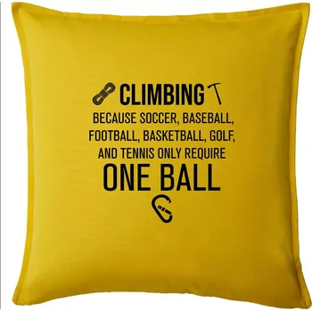 Polštář Climbing beacause one ball - Polštář 50x50 - 50x50 - Pouze potah ( Žlutá )