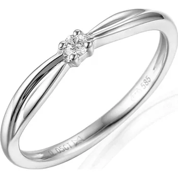 Prsten Gems, Zásnubní prsten Reba, bílé zlato s briliantem, vel. 54, prům. 17.2 mm, 585-38-1-0713.1B00.0.54.HSI.000