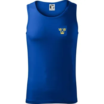 Švédský znak tři korunky na prso - Tílko pánské Core - L ( Královská modrá )