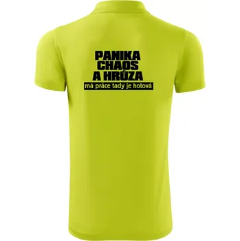 Pánská košile Panika, chaos a hrůza - Polokošile Victory sportovní (dresovina) - S ( Limetková )