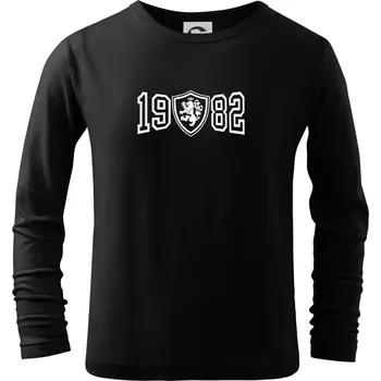 Chlapecké tričko Narozeninový motiv - znak - 1982 - Triko dětské Long Sleeve - 104-110cm / 3-4 roky ( Černá )