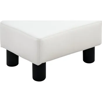 HOMCOM Stolička Stolička s umělou kůží Moderní podnožka Stolička z umělé kůže Otoman do ložnice, obývacího pokoje, bílá