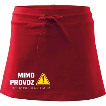 Dámská sukně Mimo provoz - trpělivost byla zlomena - Sportovní sukně - two in one - S ( Červená )
