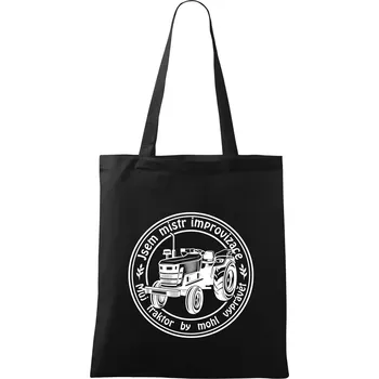 Nákupní taška Mistr improvizace starý traktor - Taška bavlněná - 42 x 38 cm ( Černá )