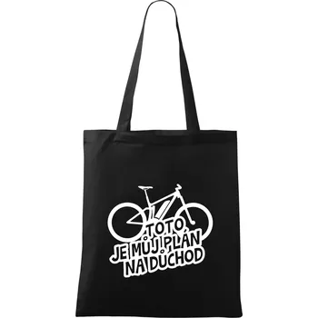 Nákupní taška Ebike plán na důchod - Taška bavlněná - 42 x 38 cm ( Černá )