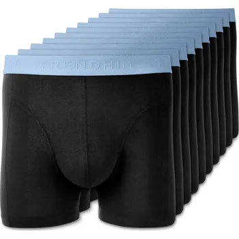 Boxerky M - FlexFeel | Balení 10 ks černých bavlněných boxerek se světle modrým pasem - Trendhim