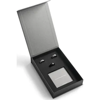 Dárková krabička 67 mm základní dárková krabička s prsteny | Černá a stříbrná barva - Trendhim