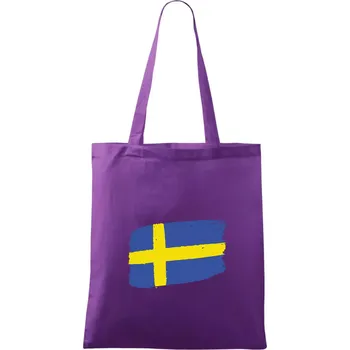 Švédsko vlajka štětkou - Taška bavlněná - 42 x 38 cm ( Fialová )