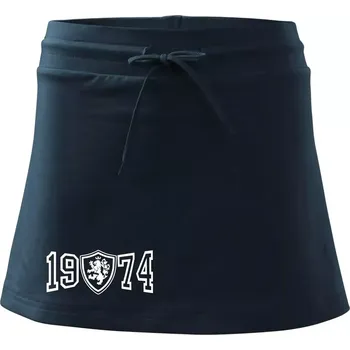 Dámská sukně Narozeninový motiv - znak - 1974 - Sportovní sukně - two in one - XS ( Námořní modrá (velmi tmavá - téměř černá) )