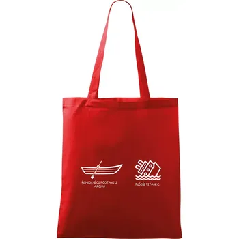 Řemeslnici postavili archu, fušeři Titanic - Taška bavlněná - 42 x 38 cm ( Červená )