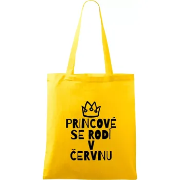 Nákupní taška Princové se rodí v červnu - Taška bavlněná - 42 x 38 cm ( Žlutá )