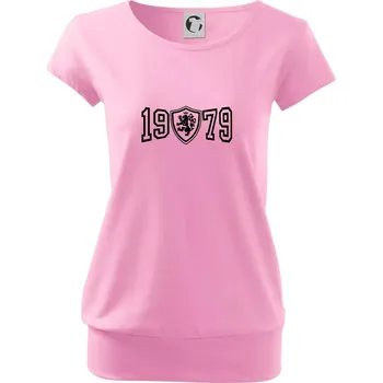 Dámské tričko Narozeninový motiv - znak - 1979 - Volné triko city - S ( Růžová )