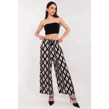 Dámské kalhoty Dámské kalhoty s vysokým pasem z viskózy černé, XS i240_212664_2:XS