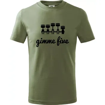 Chlapecké tričko Gimme five - dej mě pět - pětiválec - Tričko dětské bavlněné - 104-110cm / 3-4 roky ( Khaki )