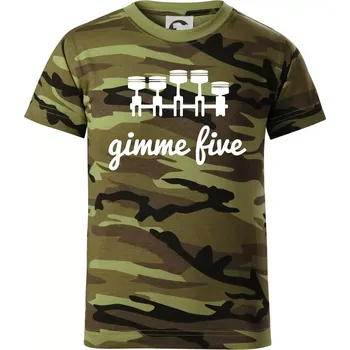 Chlapecké oblečení Gimme five - dej mě pět - pětiválec - Dětské maskáčové triko - 104-110cm / 3-4 roky ( Zelený maskáč )