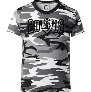 Chlapecké tričko Narozeninový motiv - znak - 2018 - Dětské maskáčové triko - 122 cm/6 let ( Šedý maskáč )