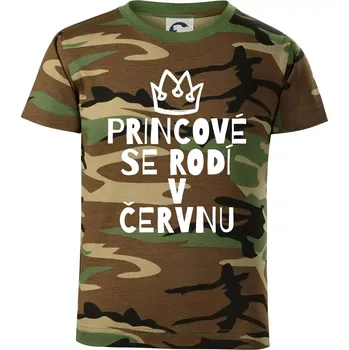 Princové se rodí v červnu - Dětské maskáčové triko - 134 cm/8 let ( Hnědý maskáč )