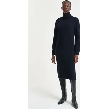 Dámské šaty ŠATY GANT DETAIL TURTLENECK DRESS EVENING BLUE