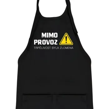Kuchyňská zástěra Mimo provoz - trpělivost byla zlomena - Dětská zástěra na vaření - Univerzální velikost ( Černá )