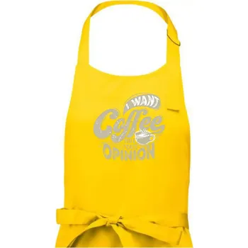 Kuchyňská zástěra Coffee opinion - Dámská zástěra na vaření - Univerzální velikost ( Žlutá )