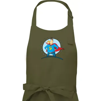 Kuchyňská zástěra Táta superman - holka - Pánská zástěra na vaření - Univerzální velikost ( Khaki )