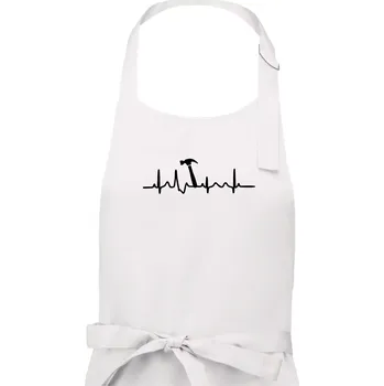 Kuchyňská zástěra Ekg Kladivo - Pánská zástěra na vaření - Univerzální velikost ( Bílá )