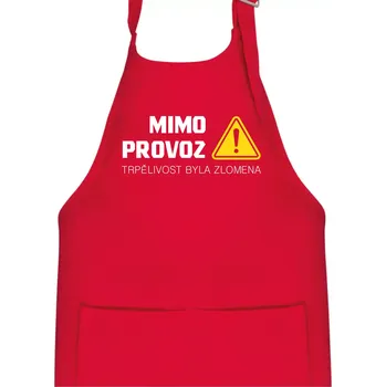 Kuchyňská zástěra Mimo provoz - trpělivost byla zlomena - Dětská zástěra na vaření - Univerzální velikost ( Červená )