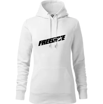 Dámská mikina Freedive - nápis s potápěčem - Mikina dámská Cape s kapucí - 2XL ( Bílá )