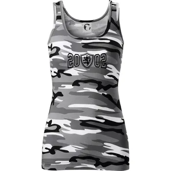 Dámské tričko Narozeninový motiv - znak - 2002 - Dámské Maskáčové tílko - XS ( Šedý maskáč )