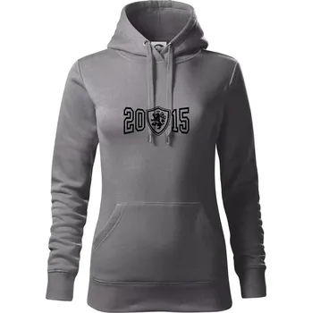 Dámská mikina Narozeninový motiv - znak - 2015 - Mikina dámská Cape s kapucí - XL ( Ocelově šedá )