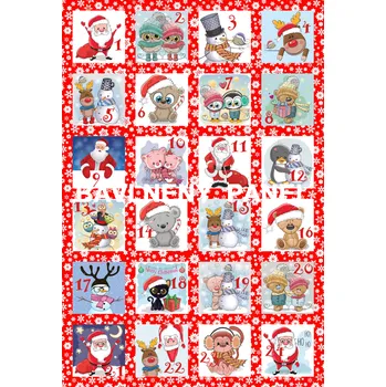 Panel bavlna - Adventní kalendář-124-46