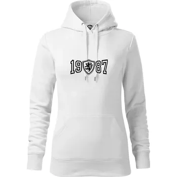 Dámská mikina Narozeninový motiv - znak - 1987 - Mikina dámská Cape s kapucí - 2XL ( Bílá )