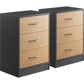 Noční stolek Casaria Eloise 109666 2 ks dřevo/šedé