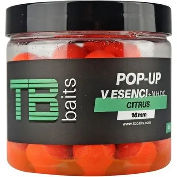 Boilies TB Baits Plovoucí Boilie Pop-Up Orange Citrus + NHDC 65 g 16 mm