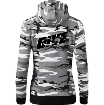 Dámská mikina Freediving - Dive - Dámská mikina trendy zipper s kapucí - 2XL ( Šedý maskáč )