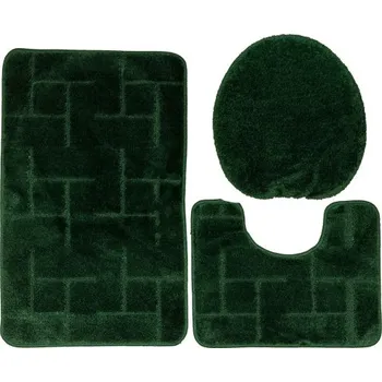 Koberec Sada koupelnových koberečků TERAMO tmavě zelená