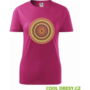 Dámské oblečení Dámské tričko s mandalou 12 - Barva: purpurová, Velikost L