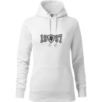 Dámská mikina Narozeninový motiv - znak - 1997 - Mikina dámská Cape s kapucí - S ( Bílá )