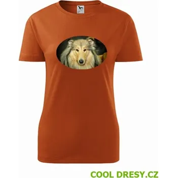 Dámské tričko Dámské tričko s kolií - Barva: oranžová, Velikost M