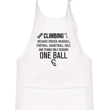 Kuchyňská zástěra Climbing beacause one ball - Dětská zástěra na vaření - Univerzální velikost ( Bílá )