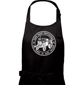 Kuchyňská zástěra Mistr improvizace starý traktor - Pánská zástěra na vaření - Univerzální velikost ( Černá )