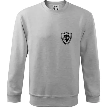 Pánská mikina Český lev erb na prsu a na zádech - Mikina Essential pánská - M ( Světlešedý Melír )